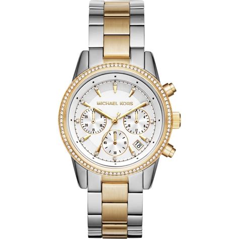 michael michael kors two tone slim runway chronograph watch 42mm|michael kors runway chronograph.